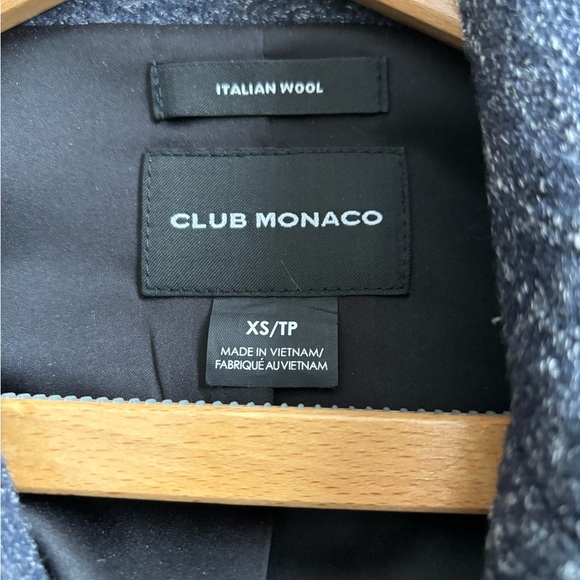 Club Monaco Blue Wool Coat 3/4 Length, Like New - Picture 3 of 6